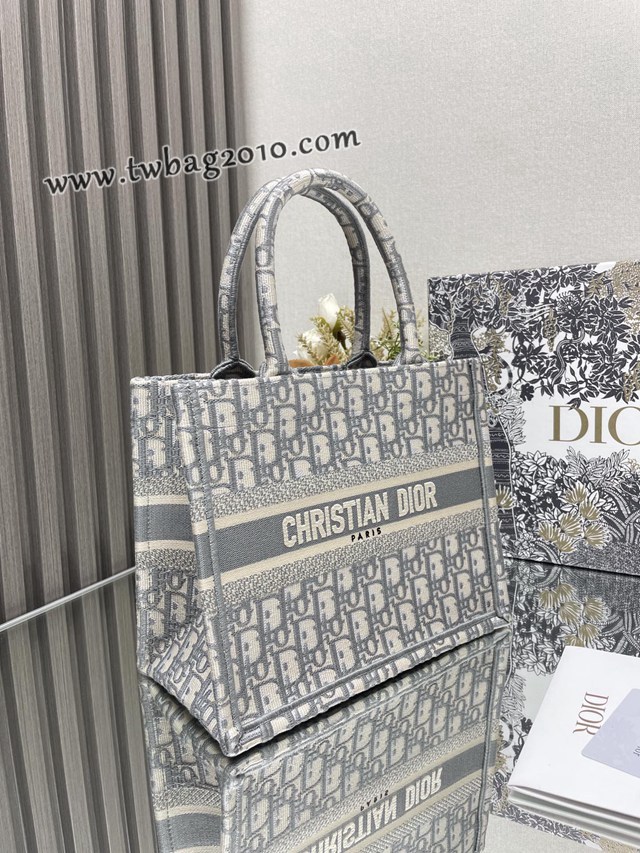 Dior专柜新款TOTE包迪奥高仿原单经典老花灰小号购物袋手提托特包 djfk1367